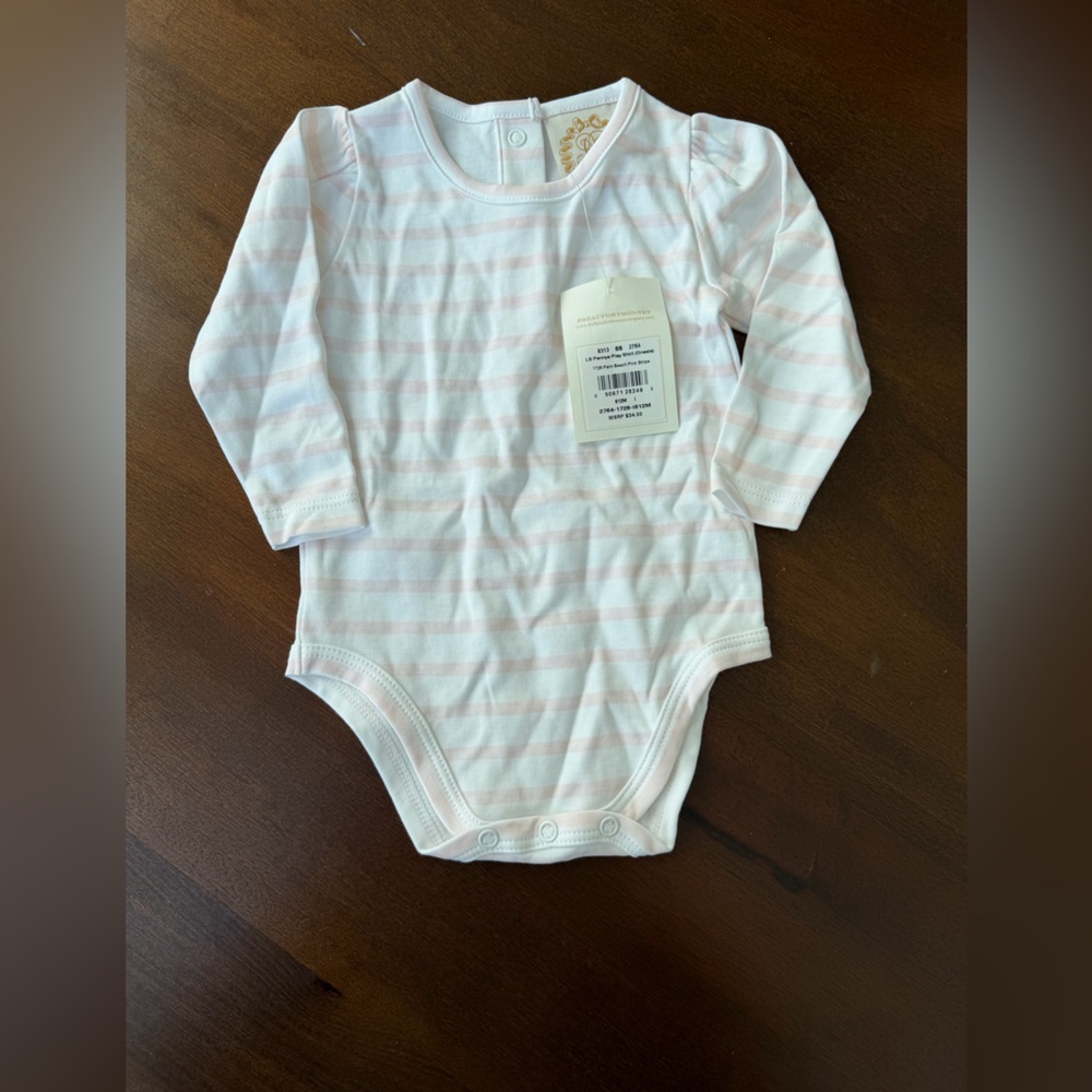 TBBC Striped Pink and White Kids One Piece